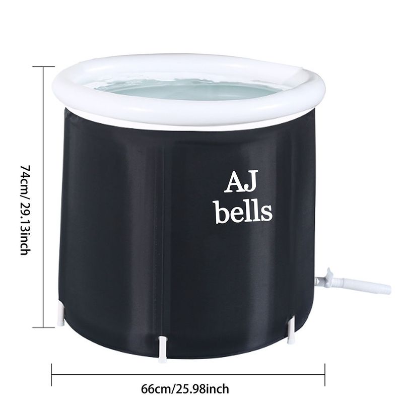 【Design a prova di perdite con fondo spesso】 Secchiello per ghiaccio portatile pieghevole, spesso PVC gonfiabile per acqua calda e fredda all'aperto_voghion.com