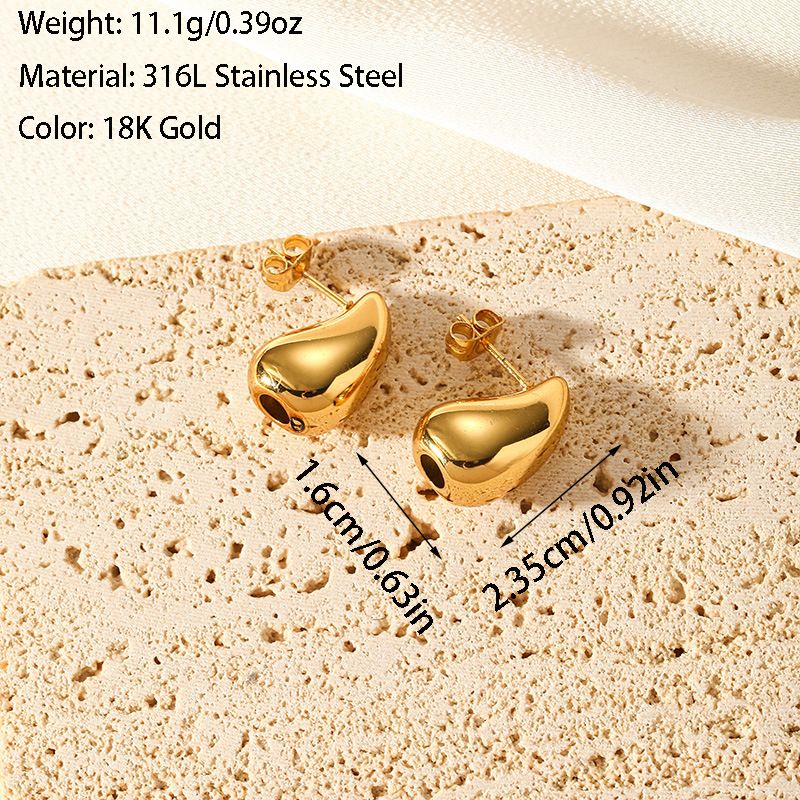 Classico moda vento freddo gancio orecchio femminile goccia d'acqua design personalizzato orecchini in acciaio al titanio temperamento versatile_voghion.com