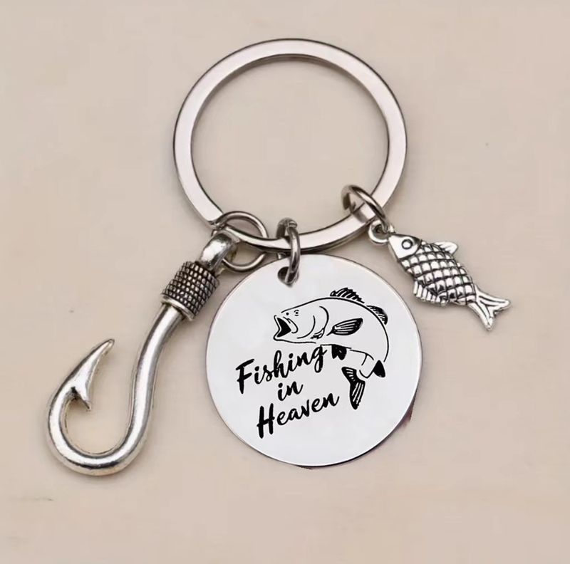 Portachiavi in acciaio inossidabile "Sei la mia migliore cattura", regalo per appassionati di pesca, ciondolo a forma di amo da pesca_voghion.com