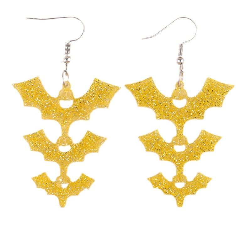 Nuovi orecchini pendenti lucidi colorati alla moda semplici e alla moda a forma di pipistrello di Halloween per le donne_voghion.com