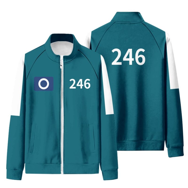 Bugose Fish Coat Hoodie+Pants+Short Sleeves 3-Piece Set Blue_voghion.com