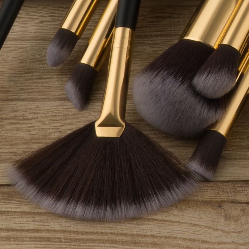 17 Stück Make-up-Pinsel, Beauty-Tools, Schwarzgold, Grundierungspinsel, Fächerpinsel, Make-up-Set GUJHUI_voghion.com