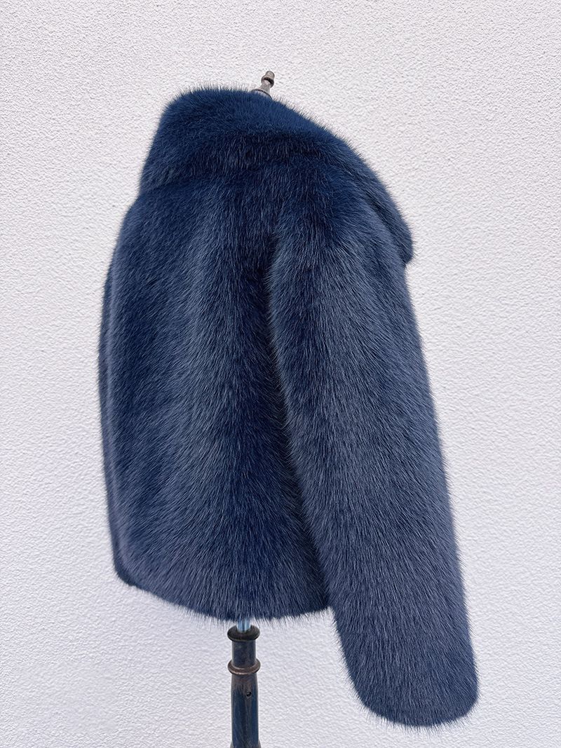 Luxury Faux Fox Fur Coat – Oversized Lapel, Plush & Warm Winter Coat For Women_voghion.com