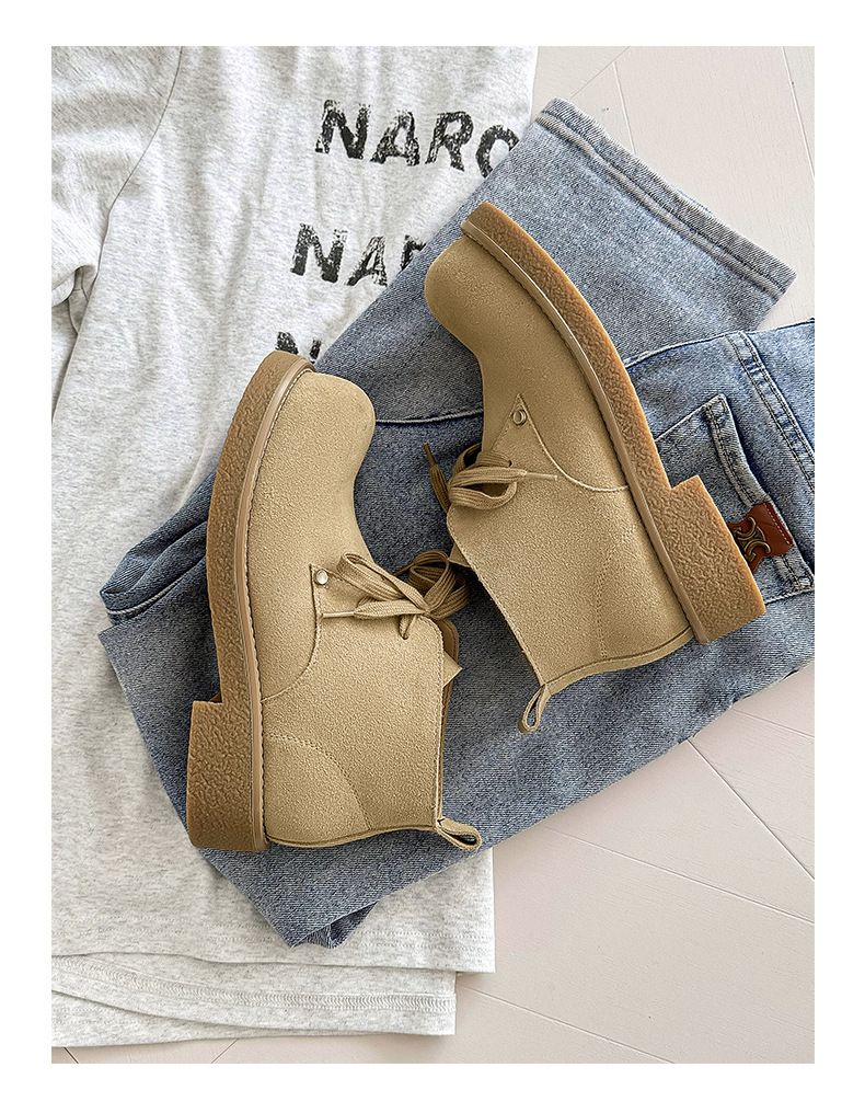 Bottes Martin japonaises rétro en velours de vache pour hommes, chaussures derby à grosse tête, bottes d'outillage courtes_voghion.com