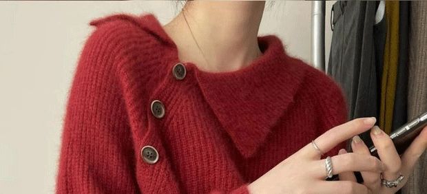 【 Família Cashmere 】 Outono/Inverno gola pulôver base de lã curta estilo feminino suéter de malha, camada interna para primavera_voghion.com