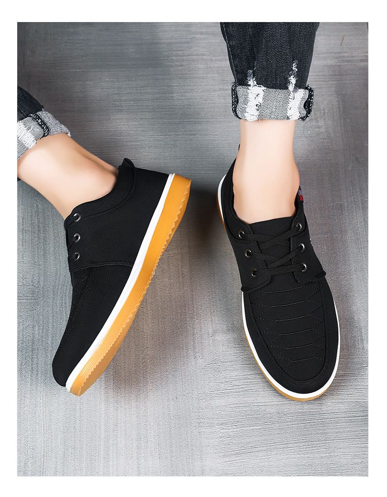 Men's Soft Sole Canvas Shoes - Breathable Non-Slip Comfortable Casual Shoes For Big Size (Up To 47) - Classic Round Toe Slip-On For Work & Daily Wear_voghion.com