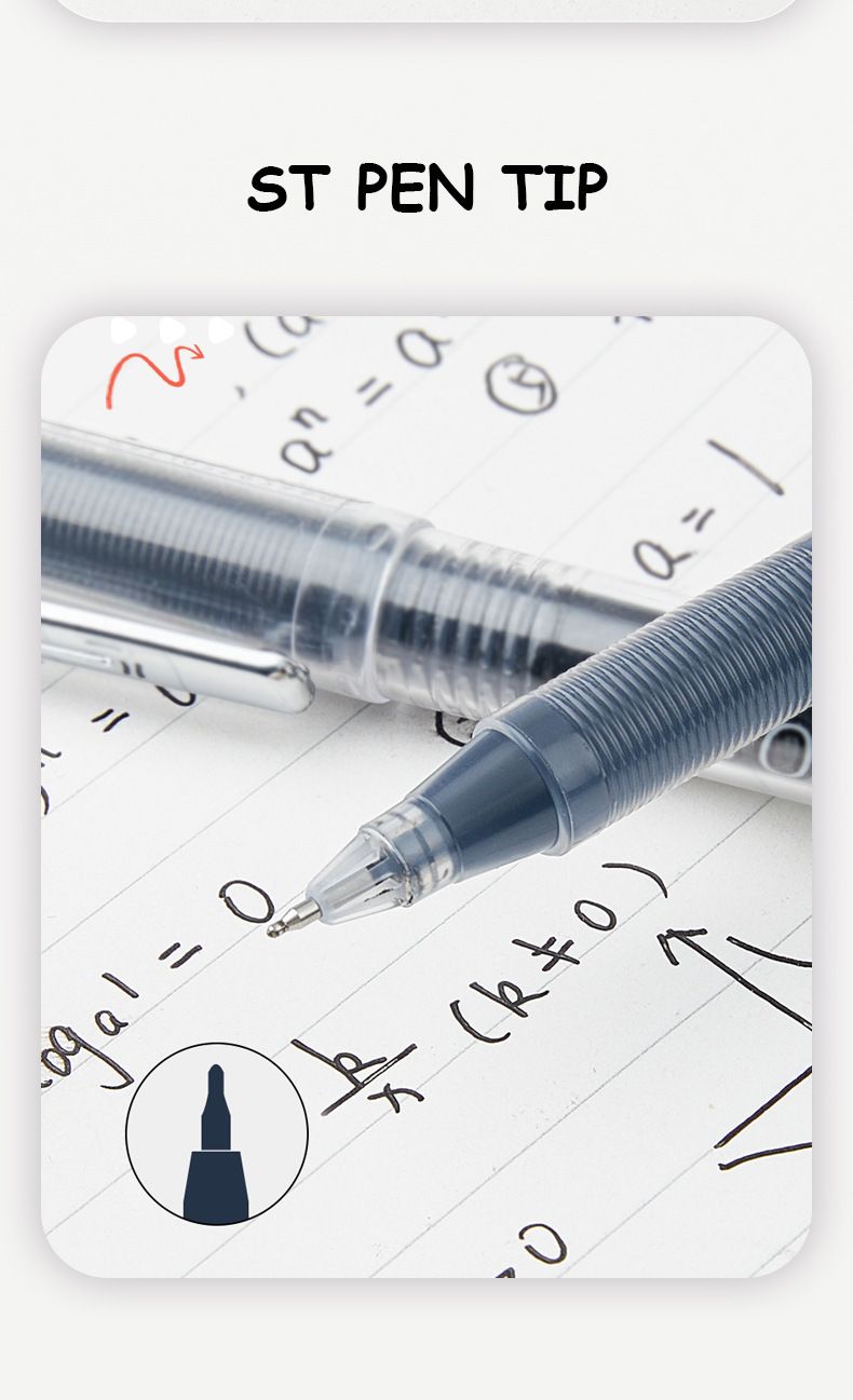 Stylo roller S808-X01, pointe fine de 0,5 mm, encre à séchage rapide, écriture fluide pour étudiants et professionnels, emballage en vrac, encre noire_voghion.com