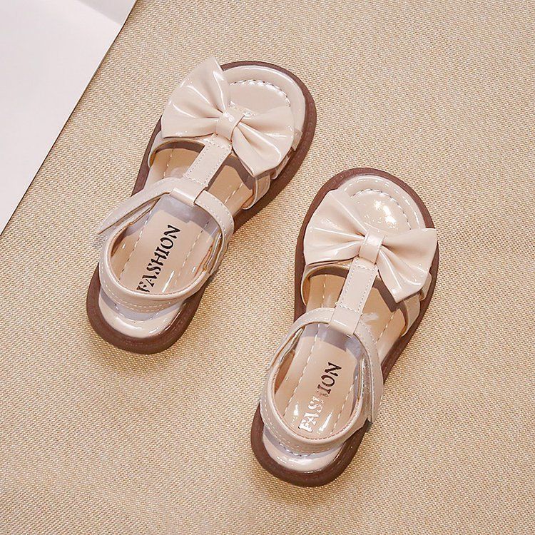 Flickorsandaler Sommar Barn Äkta Mjukt Läder Baby Öppen Tå Halkfri Bottom Små Prinsessor Mellanstora Och Stora Barn Strand_voghion.com