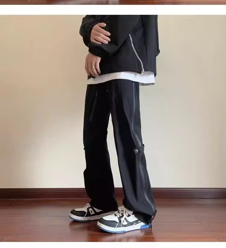 Pantalones de trabajo estilo americano Sprint para hombre, otoño e invierno, deportivos, holgados y funcionales, de felpa, de alta calidad._voghion.com