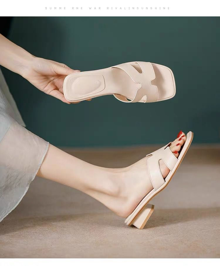 Zomers echt leer met een hoogwaardige en luxueuze uitstraling, ontspannen damesslippers voor binnen en buiten zijn super comfortabel_voghion.com