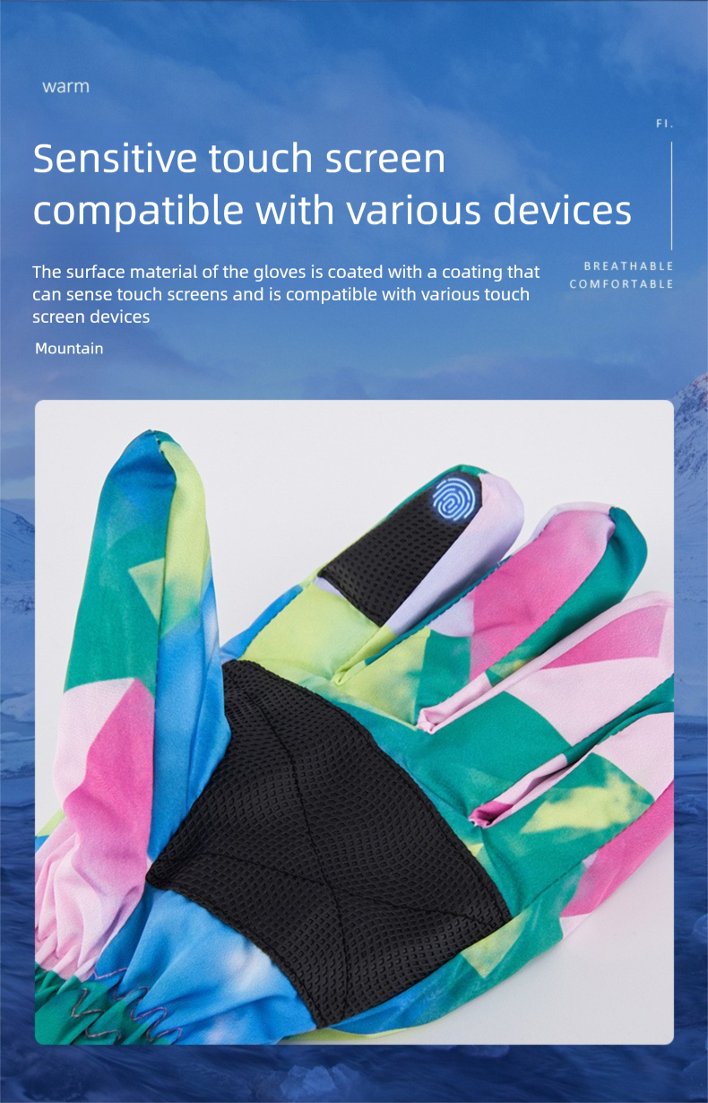 Premium Neue Erwachsene Winter Warme Ski Mode Graffiti Fleece Gefüttert Verdickte Unisex Fahrradhandschuhe_voghion.com