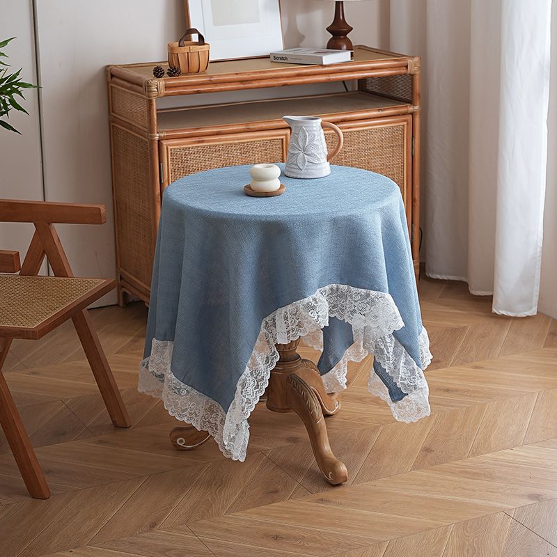 Tovaglia in poliestere – Copritavolo rettangolare con pizzo per tavoli da pranzo e da caffè – Antipiega e antipolvere_voghion.com