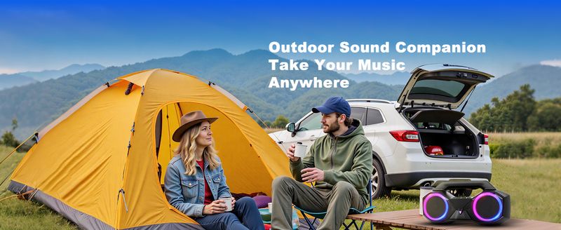 Bluetooth-Lautsprecher, 80 W, laut mit Bass, 20 Stunden Spielzeit, IPX7 wasserdicht, RGB-Lichter, TWS, kabellose Lautsprecher, für draußen, zu Hause, für Partys, am Pool, am Strand, beim Tailgating, im Fitnessstudio, als Geschenk_voghion.com