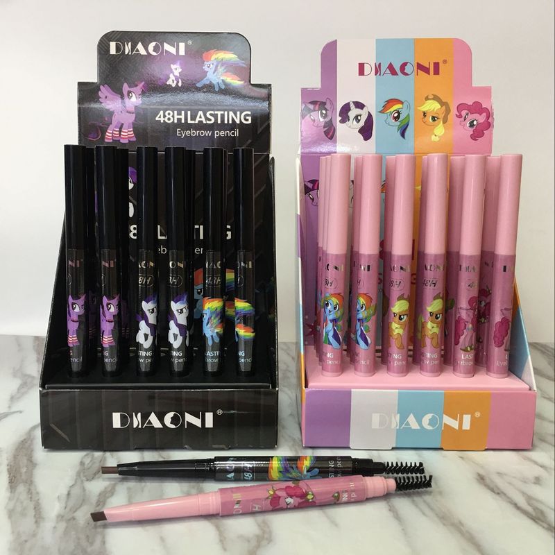 Eyebrow Enhancers Makeup Cartoon Automatic Rotating Eyebrow Pencil Double Head With Eyebrow Brush 24 Hours Long Lasting Waterproof No Makeup_voghion.com