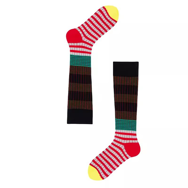 Calcetines largos adelgazantes para pantorrillas, de algodón, básicos, a rayas, para otoño e invierno, 2023_voghion.com