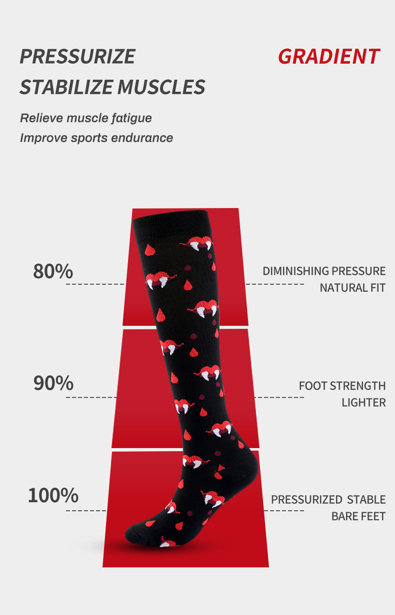 outdoor sports cycling compression socks for men and women multi color running elastic calf socks Halloween pressure socks_voghion.com