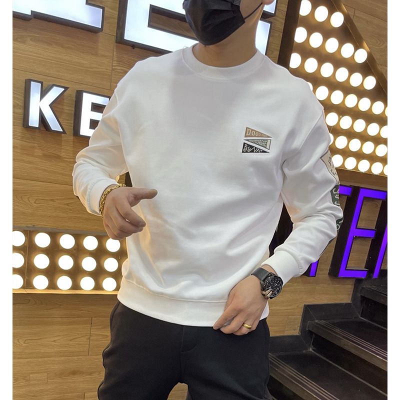 Sweatshirt Herren 2022 Herbst Jugend Hübscher Rundhals Langarm Basishemd Lockeres und trendiges Internet Celebrity Printed Label Top_voghion.com