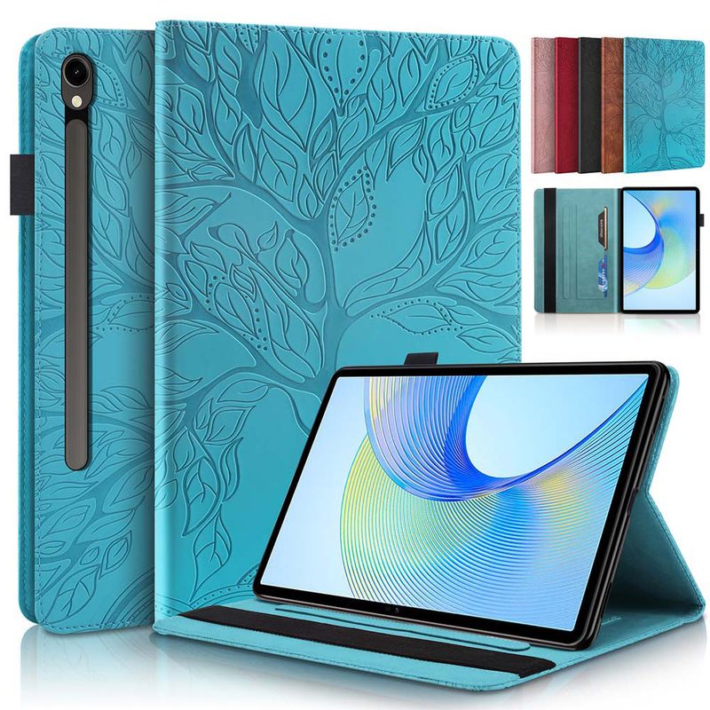 Tablet Case For Samsung Galaxy Tab S10 FE Plus 13 Inch 2025 3D Tree Embossed Business Wallet Leather Cover Funda_voghion.com