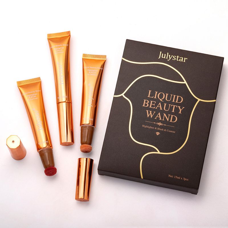 Rouge Gesicht Matt Einfach zu Färben Rouge Blush Flüssig Highlighter Fein Schimmer Kontur Aufhellende Kontur 3 Sets_voghion.com