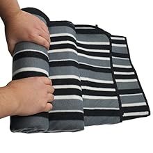 PortableAnd Extra Large Picnic Outdoor Blanket 3-Layer Convenient Mat Handbag Spring Summer Black And White Striped_voghion.com