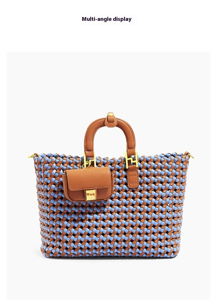 Håndvesker til kvinner, nye sommervevde handlevesker, enkle, uformelle skuldervesker, fasjonable og allsidige mor-og-barn-vesker, myntvesker._voghion.com