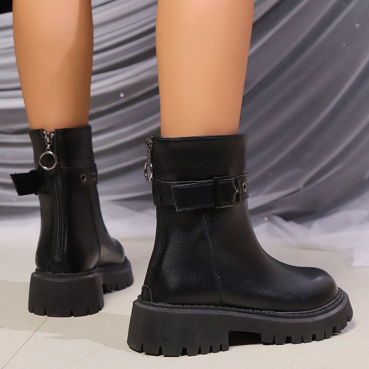 Big size and thick snow boots women's new explosive belt buckle warm_voghion.com