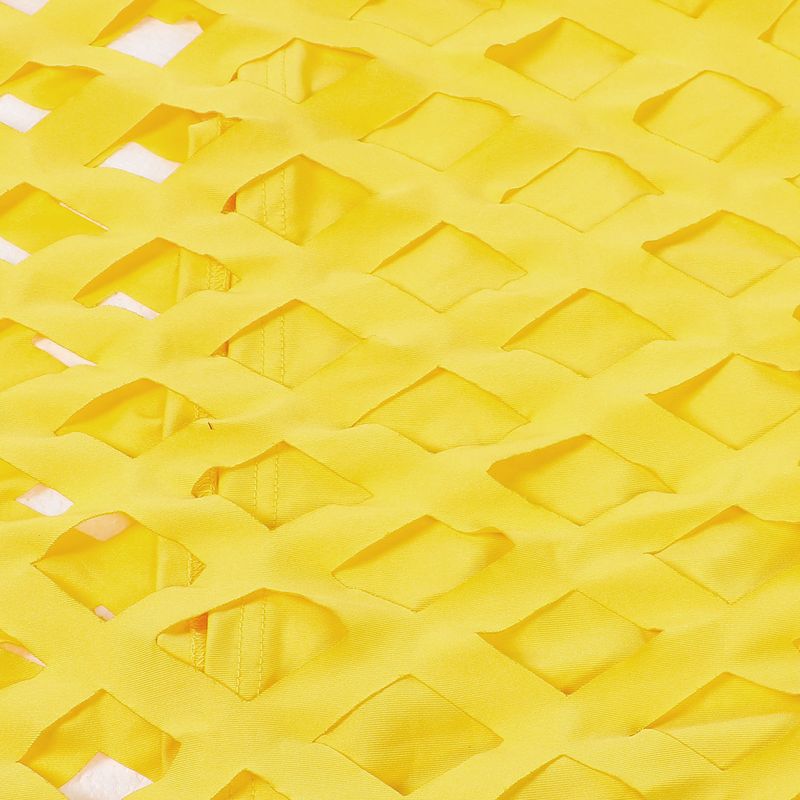 Abito da discoteca in due pezzi da donna, aderente, con nappe in rete cava, che copre i fianchi_voghion.com