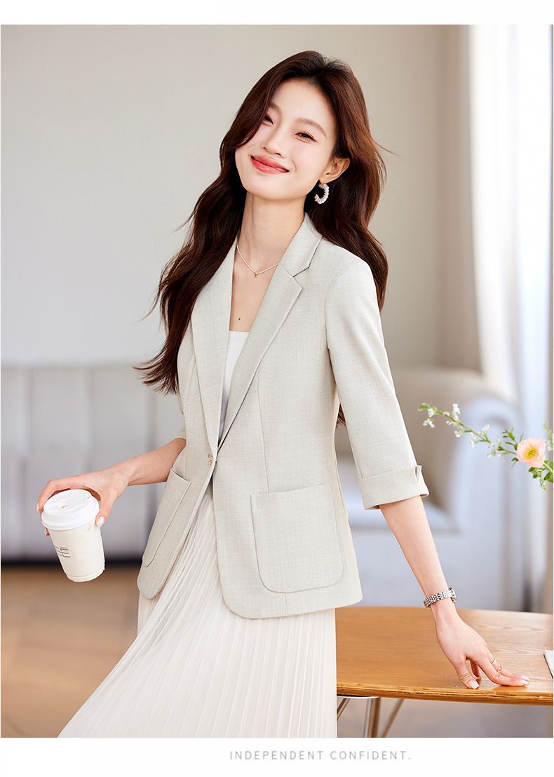 Roupas femininas primavera e verão, novo temperamento, cardigan, terno, roupa profissional, roupa casual de trabalho, paletó pequeno_voghion.com