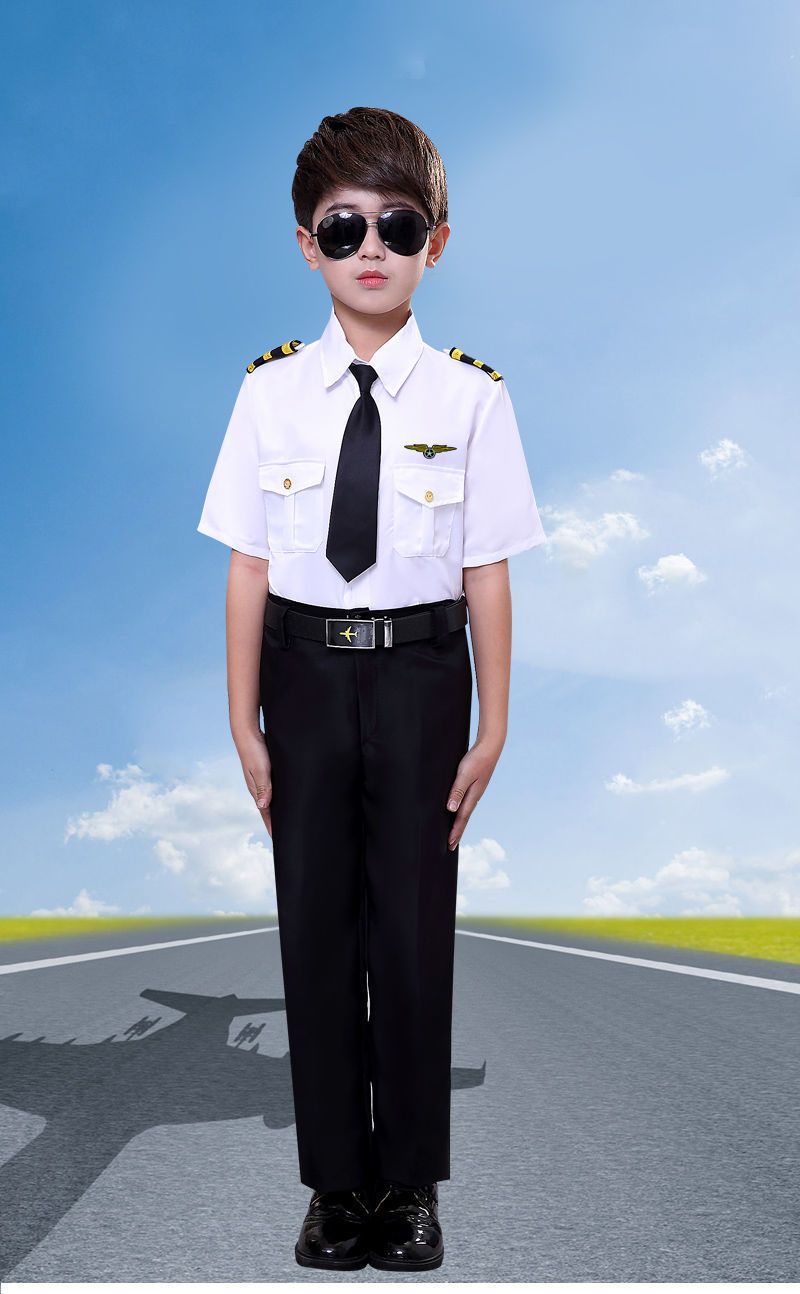 Mother & Kids Children's Captain Stewardess Uniform Primary School Student Vest Flight Attendant Pilot_voghion.com