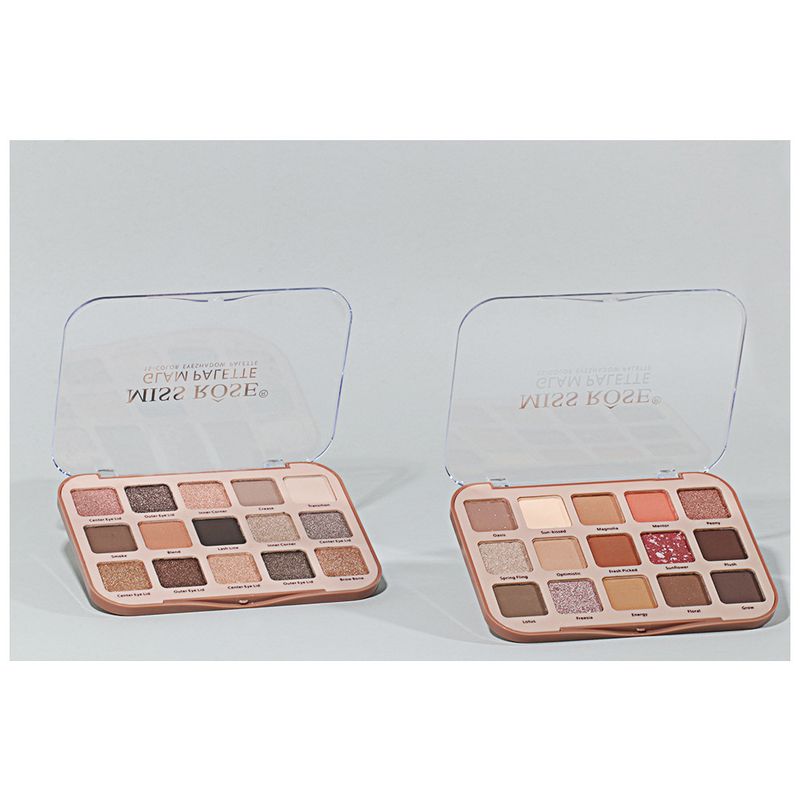 MISS ROSE 15 Color Makeup Matte Contour Eyeshadow Palette, Multi Color, Long Lasting, Sweat Proof, Easy To Apply, Fine Shimmer Eyeshadow_voghion.com