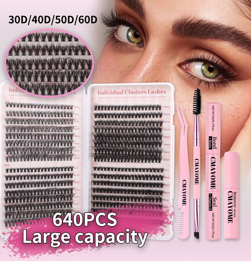 False Eyelashes Diy Single Cluster Hair 640 Cluster Large-Capacity Family Photo Eyelash Book D Single Cluster Mixed False Eyelashes_voghion.com