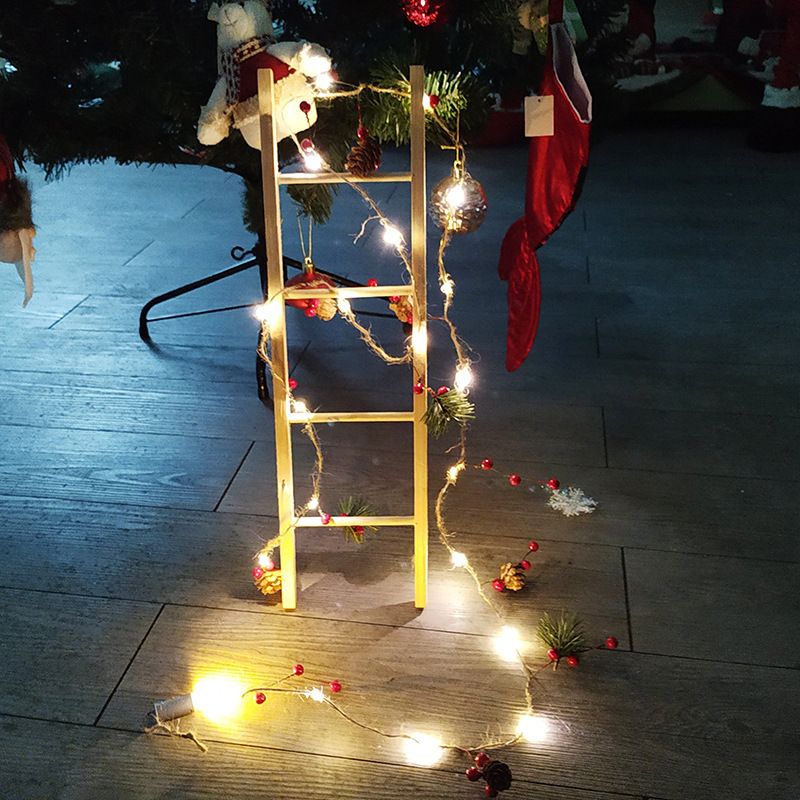 Guirnalda de luces LED navideñas artesanales con forma de piña, 20/30 bombillas de color blanco cálido, 2 m/3 m, para decoración interior y exterior, para el hogar, fiestas, ventanas, árboles, etc._voghion.com