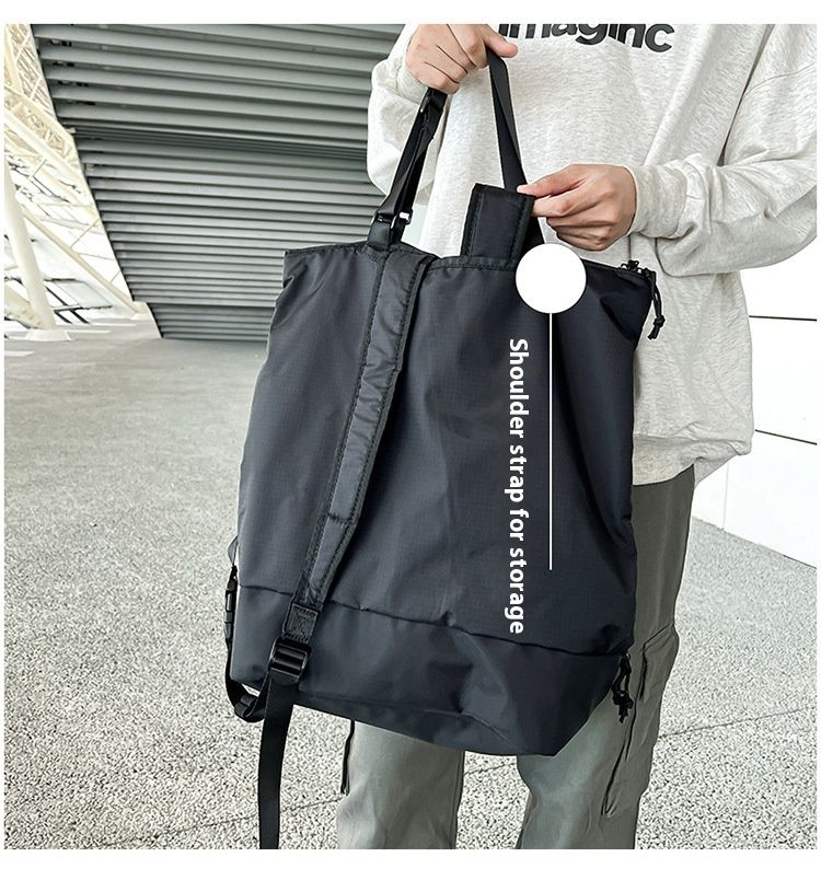 Zaino per uomini e donne Borse da trasporto per pendolari Borsa a spalla singola tinta unita Zaino in nylon antispruzzo di grande capacità Alla moda_voghion.com
