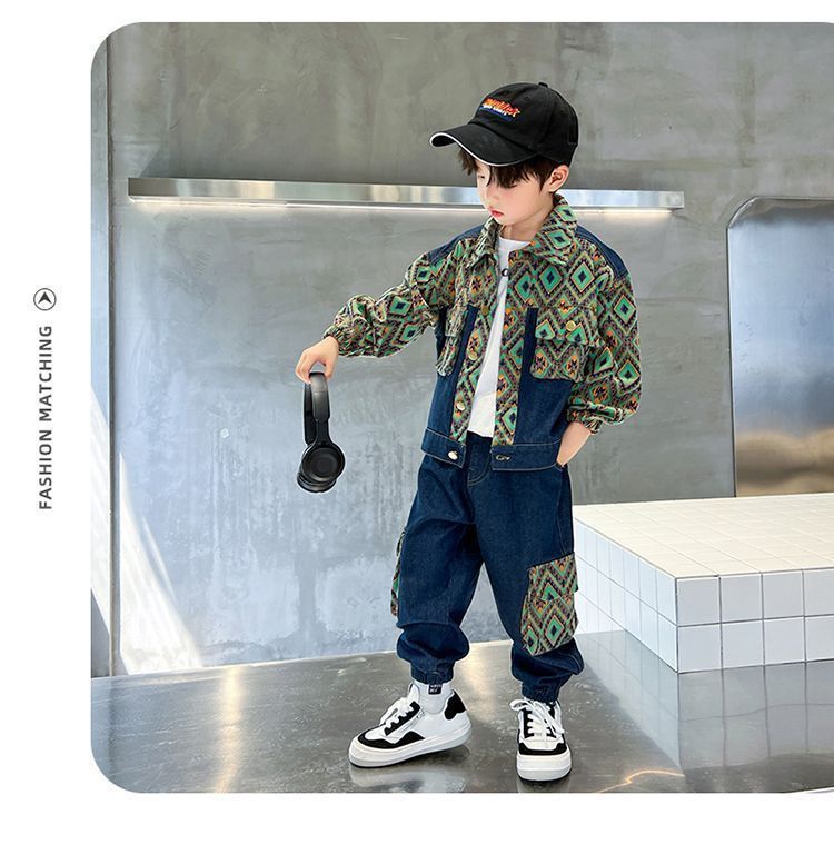 Madre e bambini Ragazzi Denim Suits Nuovi modelli Primavera e autunno Stile coreano Casual alla moda Bellissimi Denim Suit due pezzi_voghion.com