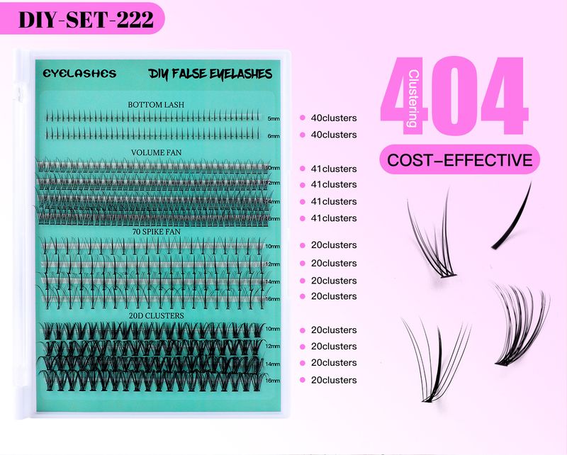 Hot 404 cluster large capacity false eyelashes lower lash demon single cluster segment DIY eyelash mixed_voghion.com