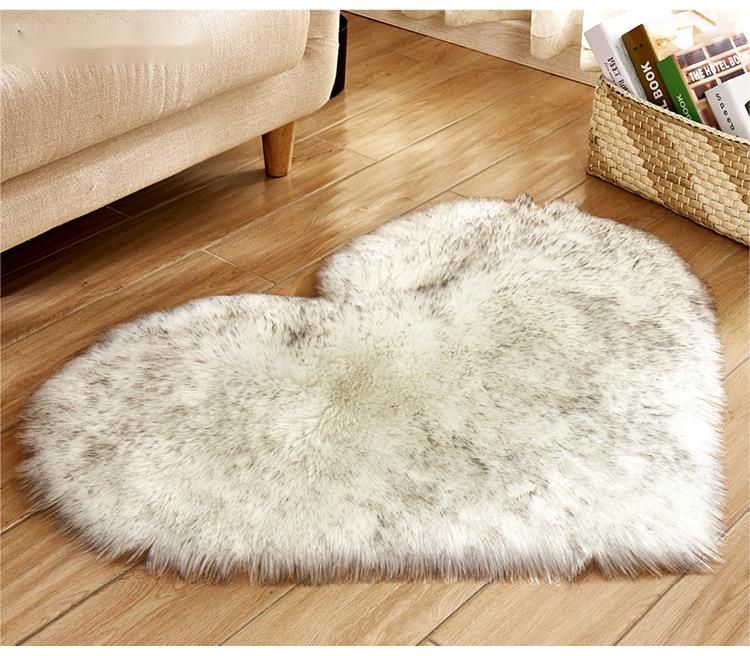 Home Textile Decoration Multifunctional Plush Heart-Shaped Carpet Non-Slip Mat Cute Girly Style_voghion.com
