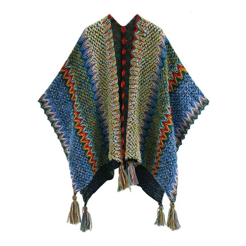 Retro etnische stijl sjaal dames reis buiten mantel mantel jas dubbele functie sjaal_voghion.com