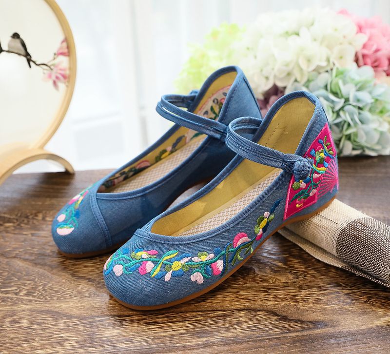 Embroidered Cloth Casual New Style, Slope Ethnic Women's Singles Shoes, Canvas Shoes_voghion.com