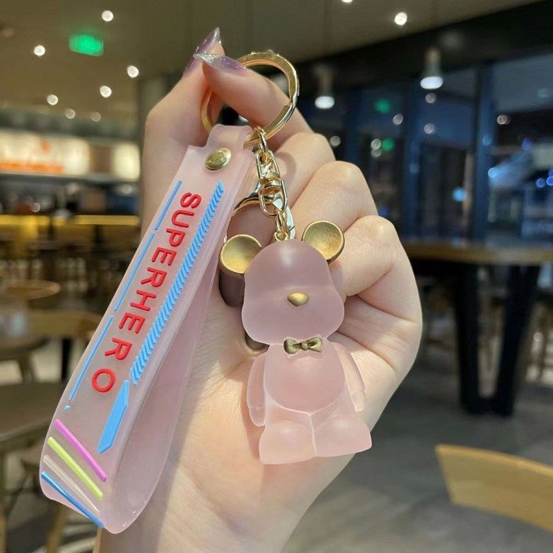 Porte-clés ours violent, mignon, pendentif de sac de voiture, poupée créative, porte-clés_voghion.com