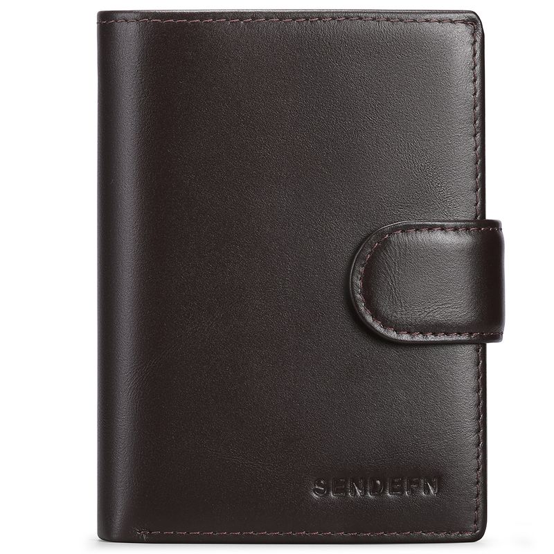 Men Short RFID Anti-Theft Genuine Leather Wallet Wind Color Block Coin Purse Wallet Men_voghion.com