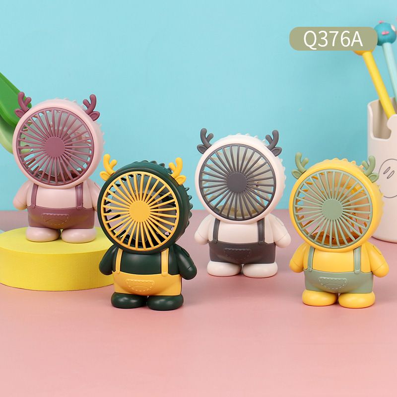 Mini ventilador portátil de desenho animado infantil fofo de urso para áreas externas com USB recarregável_voghion.com