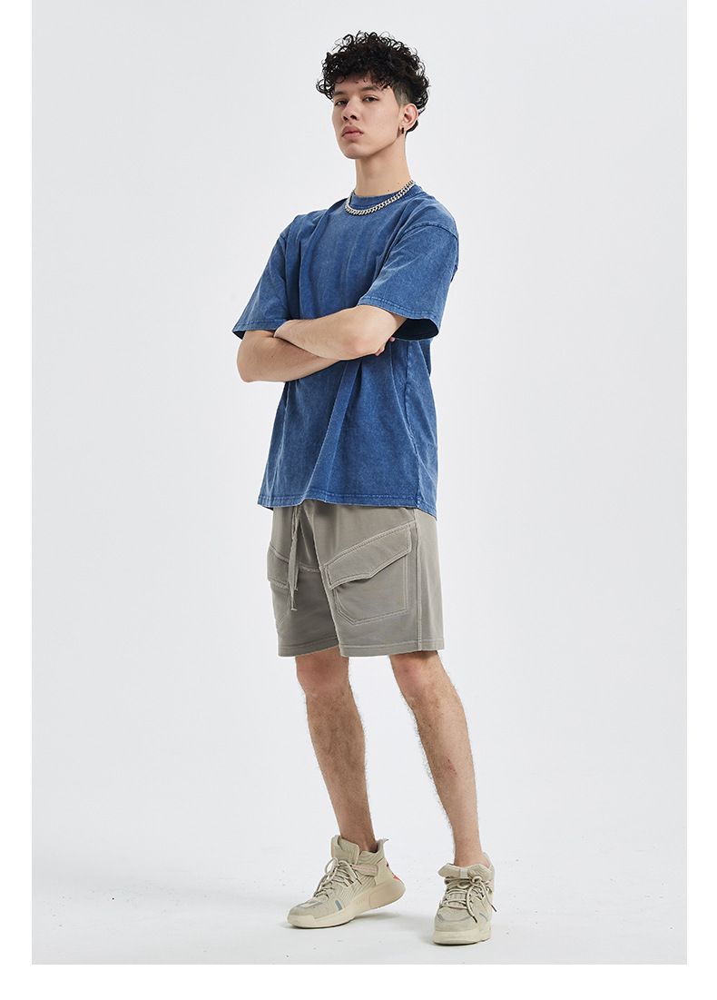 2025 Spring/Summer New Products: Stir fried Snowflake Wax Printing, Washed and Used Men's T-shirt, High Street Trendy_voghion.com