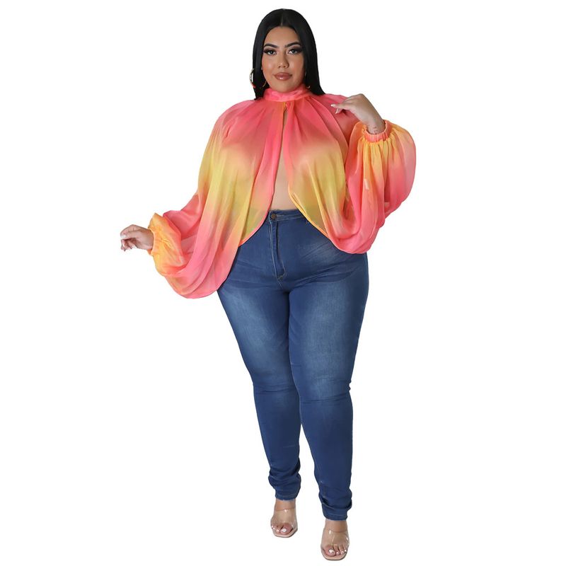 Damen-Oberteil in Übergröße, Übergröße, Damenbekleidung, Rundhalsausschnitt, offener Rücken, Chiffon-Schnüroberteil für Damen_voghion.com