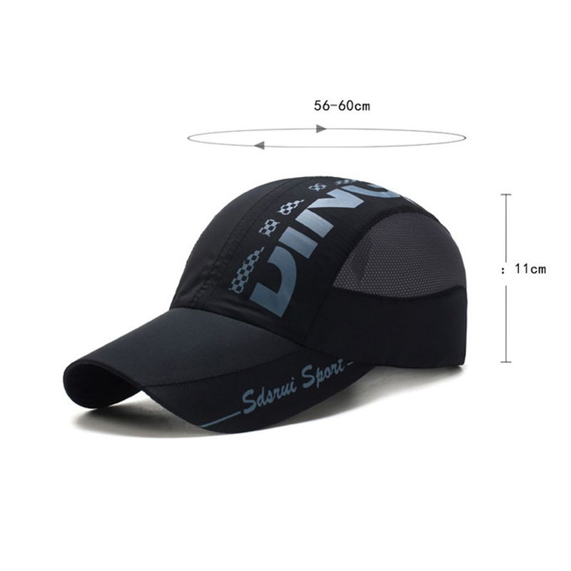 XinWq Summer Letter Print Extended Brim Adjustable Baseball Men Women Sports Running Sunscreen Visor Mesh Patcowork Sun_voghion.com