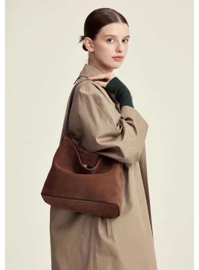Live Lazy Tote mit großem Fassungsvermögen Wildleder Hobo Umhängetasche C344_voghion.com