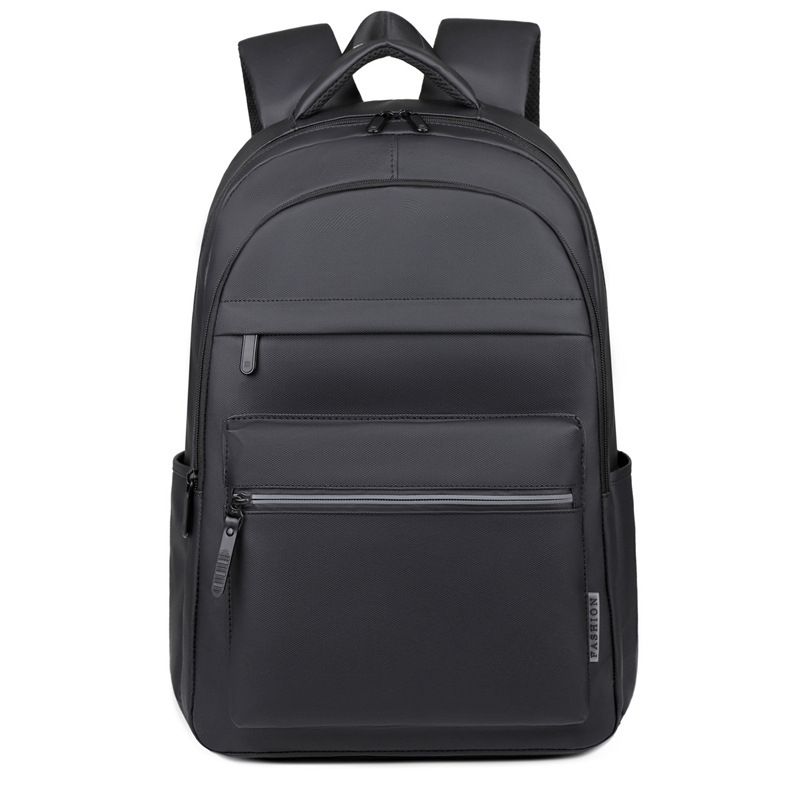 Mochila clásica negra de tela Oxford, estilo universitario, impermeable, ligera, multicapa, de gran capacidad, moderna, para mujer._voghion.com