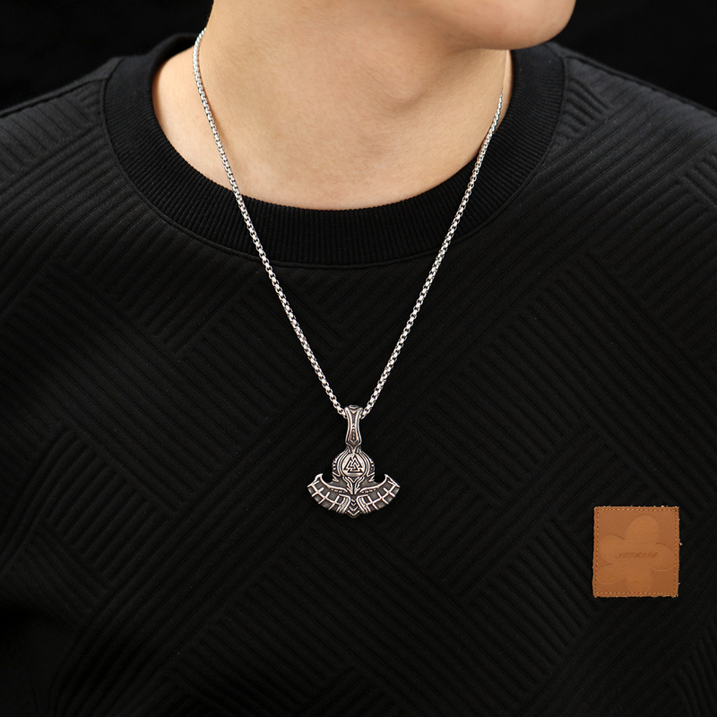 Boat Anchor Triangle Pendant Personality Titanium Steel Necklace For Men_voghion.com