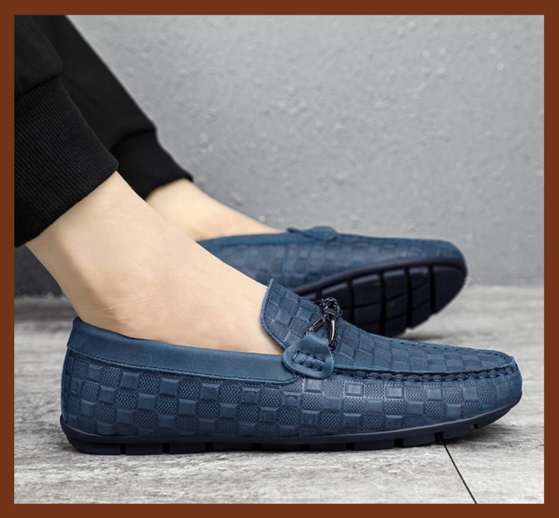 Streaming trendige Herren mit echtem Leder auf der Zehenschicht, atmungsaktiv faul für Business Freizeit und tragen_voghion.com