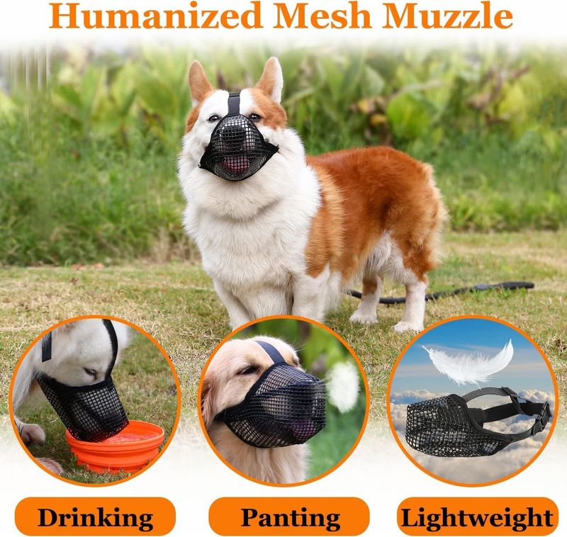 Large Dog Mouth Cover-breathable Pet Mask For Dog Training-suitable For Small, Medium And Large Dogs (L)_voghion.com
