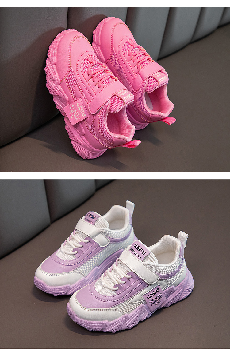 2024 frühjahr Neue kinder Sport Mädchen Casual Mesh Atmungsaktive Leichte Laufschuhe Student Kleine Weiße Schuhe_voghion.com